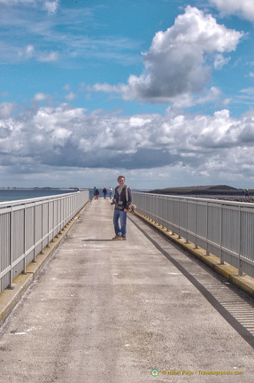 Tony at the Oosterschelde storm surge barrier